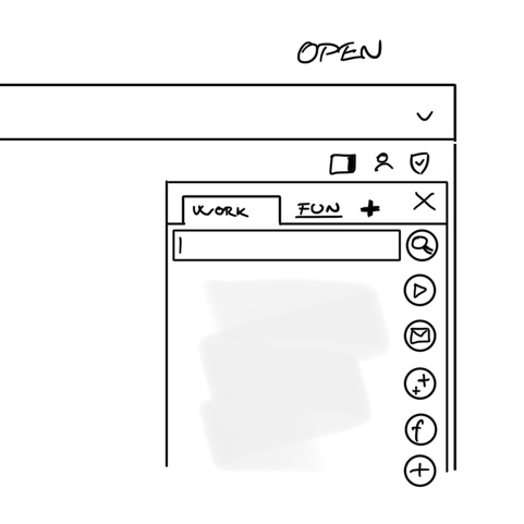 Avast Secure Browser side panel wireframe
